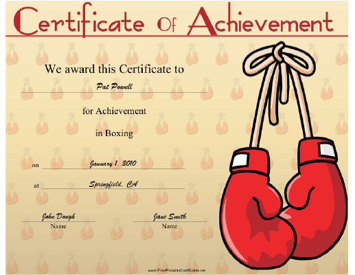 Boxing certificate