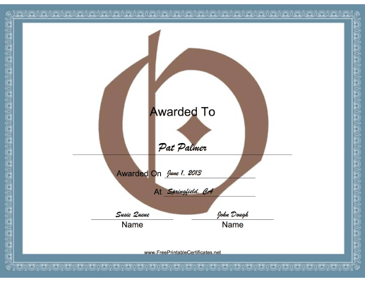 O Monogram certificate