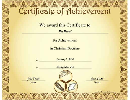 Christian Doctrine certificate