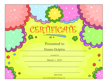 Colorful Clouds certificate