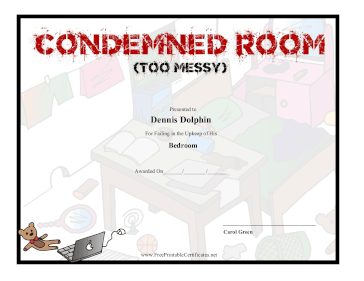 Condemned Room certificate