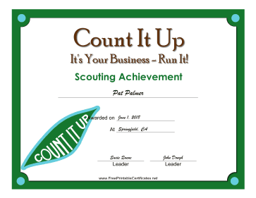 Count It Up Badge certificate