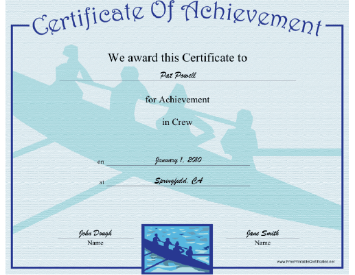 Crew certificate