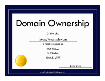 Domain certificate