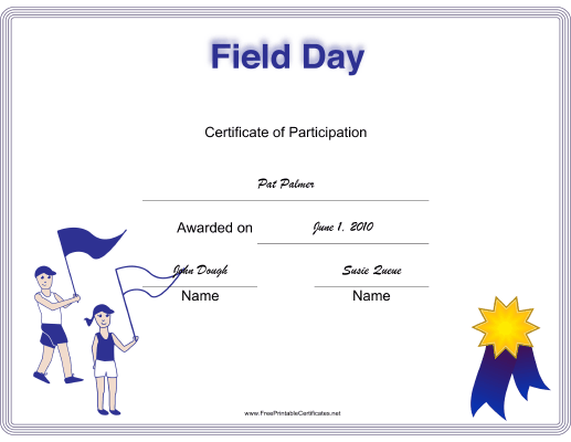 Field Day certificate