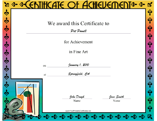 Fine Art certificate