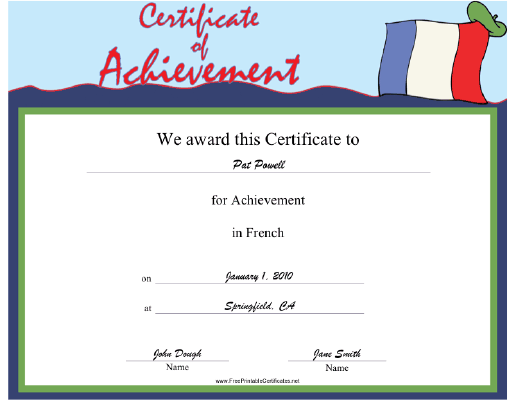 French certificate