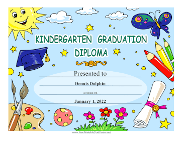 Kindergarten Graduation Diploma certificate