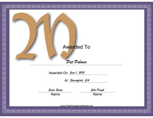 Offset M Monogram certificate