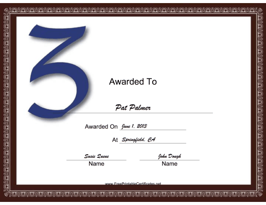 Offset Z Monogram certificate