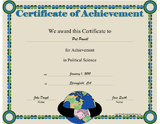 Political Science certificate