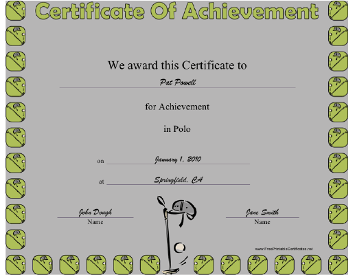 Polo certificate