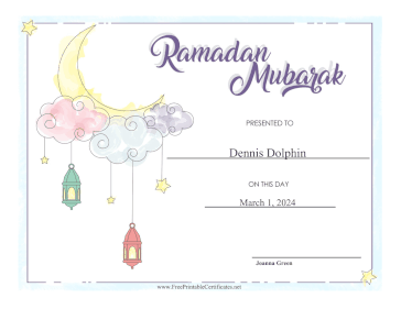 Ramadan Mubarak certificate