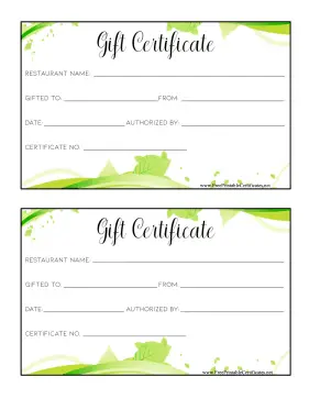 restaurant gift certificate design