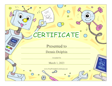 Robots And Computers certificate