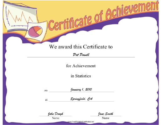 Statistics certificate