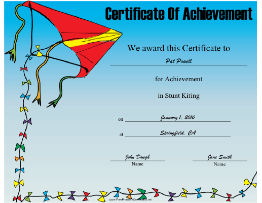 Stunt Kiting certificate