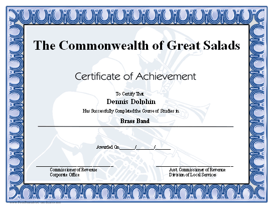 Achievement - Band certificate