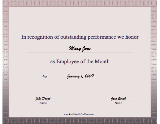 Glossy Border certificate