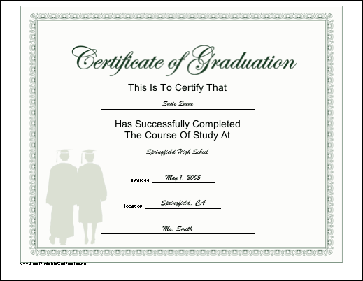 Graduation certificate