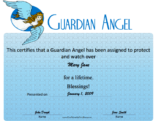 Guardian Angel certificate