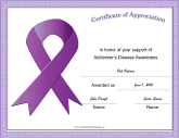 Alzheimers Disease Awareness Ribbon