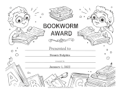 Bookworm Award Black and White