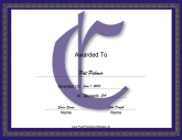 C Monogram Certificate