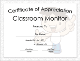 Classroom Monitor Appreciation Boy