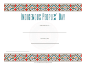 Indigenous Peoples Day certificate