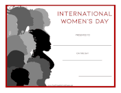 International Womens Day certificate