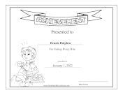 Kids Achievement Award Ate Every Bite BW