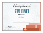 Library Award Good Behavior