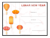 Lunar New Year White Design certificate