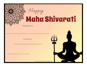 Maha Shivarati certificate