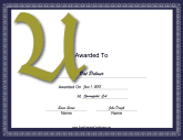 Offset U Monogram Certificate