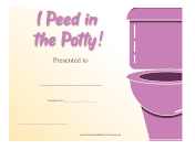 Peed In Potty Award