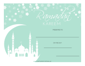 Ramadan Kareem certificate