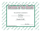 Student Of The Month December