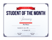 Student of the Month Certificate for January