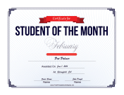 Student of the Month Certificate for February