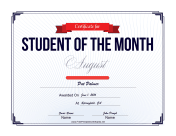 Student of the Month Certificate for August