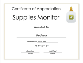 Supplies Monitor Appreciation