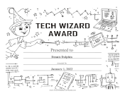 Tech Wizard Award Black and White