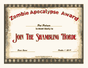 Zombie Award Join The Horde