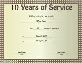 Years of Service